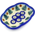thumbnail image 1 of Polish Pottery 5-inch Soap Dish (Autumn Evergreen Theme) Hand Painted in Boleslawiec, Poland + Certificate of Authenticity, 1 of 6