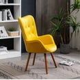 thumbnail image 5 of Cterwk Modern Velvet Accent Chair for Home, Bedroom, Living Room, Yellow, 5 of 9