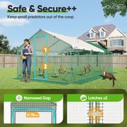 Quictent Large Metal Chicken Coop Run for 30 + دواجن مع قماش الأجهزة المجلفن وغطاء سقف مقاوم للماء ، في الهواء الطلق قفص ذروة بيت الدجاجة لمزرعة الفناء ، 18x9x6.6FT