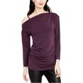 thumbnail image 1 of Rachel Roy Blouse Asymétrique en Tricot pour Femmes, Violet, Très Grand, 1 of 2