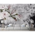 thumbnail image 2 of GK Wall Design  Dark Magnolia Flowers Watercolor Blossom Removable Wallpaper H:75"  x W:112", 2 of 5