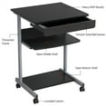 Topeakmart Rolling Laptop Computer Desk Table with Drawer and Shelf on