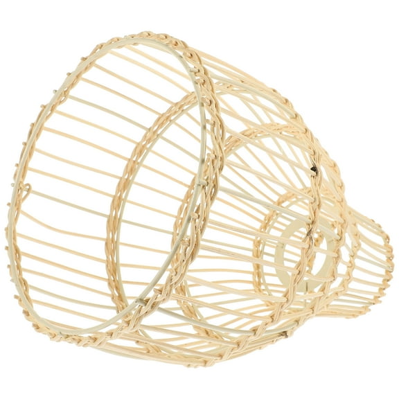 SKISUNO Round Lampshade Khaki Rattan 1Pcs 10.4X7.7In