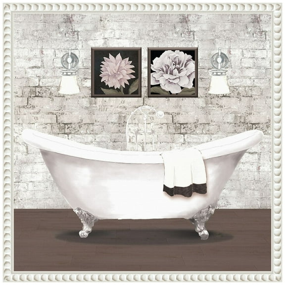 Amanti Art Brick Bath I Framed Canvas Wall Art Print