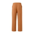 thumbnail image 4 of LIIPEE Womens Pants Casual Solid Color Ankle Straight-Leg Pull-On Khakis Female Mid Elastic Waist Regular Soft Daily Breathable Comfortable Pants With Pockets,S, 4 of 5