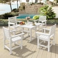thumbnail image 6 of DYCANPO 18'' HDPS Outdoor Dining Chair Set of 4, Patio Chair with Armrest for Backyard, White, 6 of 6