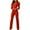 Red, variant on Women's Solid Color Long Sleeve Lapel Buttom Casual Suit Women's Suit Professional Jumpsuits Red XL