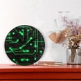 thumbnail image 2 of 9.84in Neon Circuit Design PVC Canvas Wall and Table Clock with Canvas Texture, Black or Gold Hands, 2 of 11