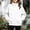 White, variant on Fesfesfes Girls Full Zip Stand Collar Fleece Jacket with Pockets and Thumbholes, Casual Solid Color Top for Kids School Daily Wear Ages 5-15 Years