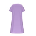 thumbnail image 7 of Busydd Dresses for Teens 5-15 Years Casual Summer Solid Color off Shoulder T Shirt Dress Trendy Round Neck Short Sleeve Girl Dresses with Pockets 9-10 Years, 7 of 7