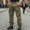 Army Green, variant on COSFO Men Cargo Pants Straight Leg White Corduroy Casual Big and Tall Pants Relaxed Fit Work Trousers Mens Pants