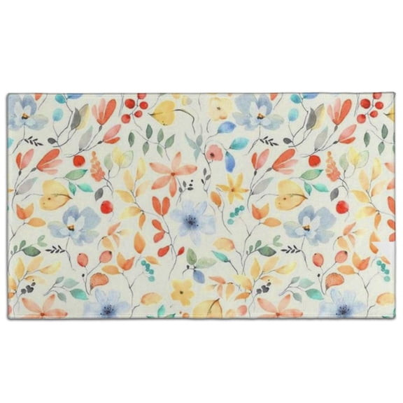 Pioneer Flower Floral Print Pattern Door Rugs,Washable Non Slip Door Mats Indoor,Decorative Door Mats,Entry Mat Indoor for Entrance,Bedroom,Kitchen,Bathroom,17"x30"