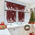 thumbnail image 3 of Christmas Red Plaid Kitchen Curtains with Valance and Tier Sets 36 Inch, 3 Pieces Tree Deer Snowflake Rod Pocket Drapes Window Treatment Curtains for Kitchen Over Sink Bed Room Decor, 3 of 6