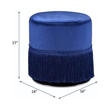 ACME Clivia Ottoman in Eggplant Velvet Fabric