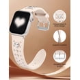 thumbnail image 5 of Wearlizer Leather Band Compatible with Apple Watch Band for Women 38/40/41/42/44/45/46/49mm, Studded Heart Charm Designer Strap, Dressy Slim iWatch Band for Series 11/10/9/8/7/6/5/4/SE/Ultra, 5 of 6