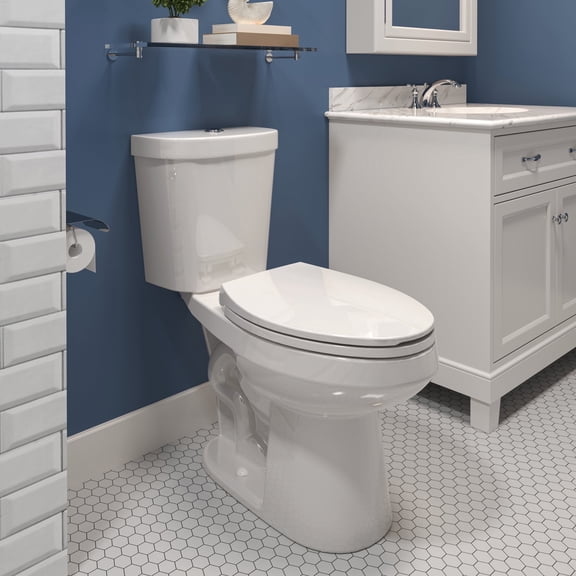 HOROW Elongated Two-Piece Toilet, 1.28 GPF Dual Flush, ADA Chair Height Floor Mounted Ceramic for Bathroom