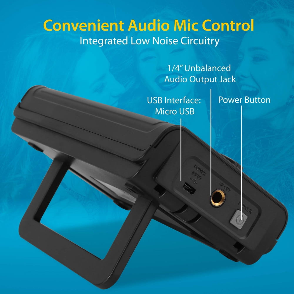 Pyle PDWM2880B - Compact UHF Micro System - USB Powered Desktop Mic Receiver System with Adjustable Volume Control, Includes (2) Belt-Pack Transmitters, (2) Headsets & (2) Lavalier Mics (2-C