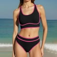 thumbnail image 2 of 2 Piece Set Tankini Swimsuits Womens Backless Tankini Top and High Waisted Boy Shorts Bottoms Bathing Suit Black XXXXL, 2 of 7