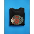 thumbnail image 3 of Floral Fish Sweatshirt Women -Image by Shutterstock, Female 5X-Large, 3 of 4