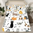 thumbnail image 2 of Castle Fairy Children Cute Cats 3pcs Twin Sheet Sets,Kawaii Pets Twin Fitted Sheet,Cartoon Animal Breathable Flat Sheet,Ultra Soft Home Decor, 2 of 7