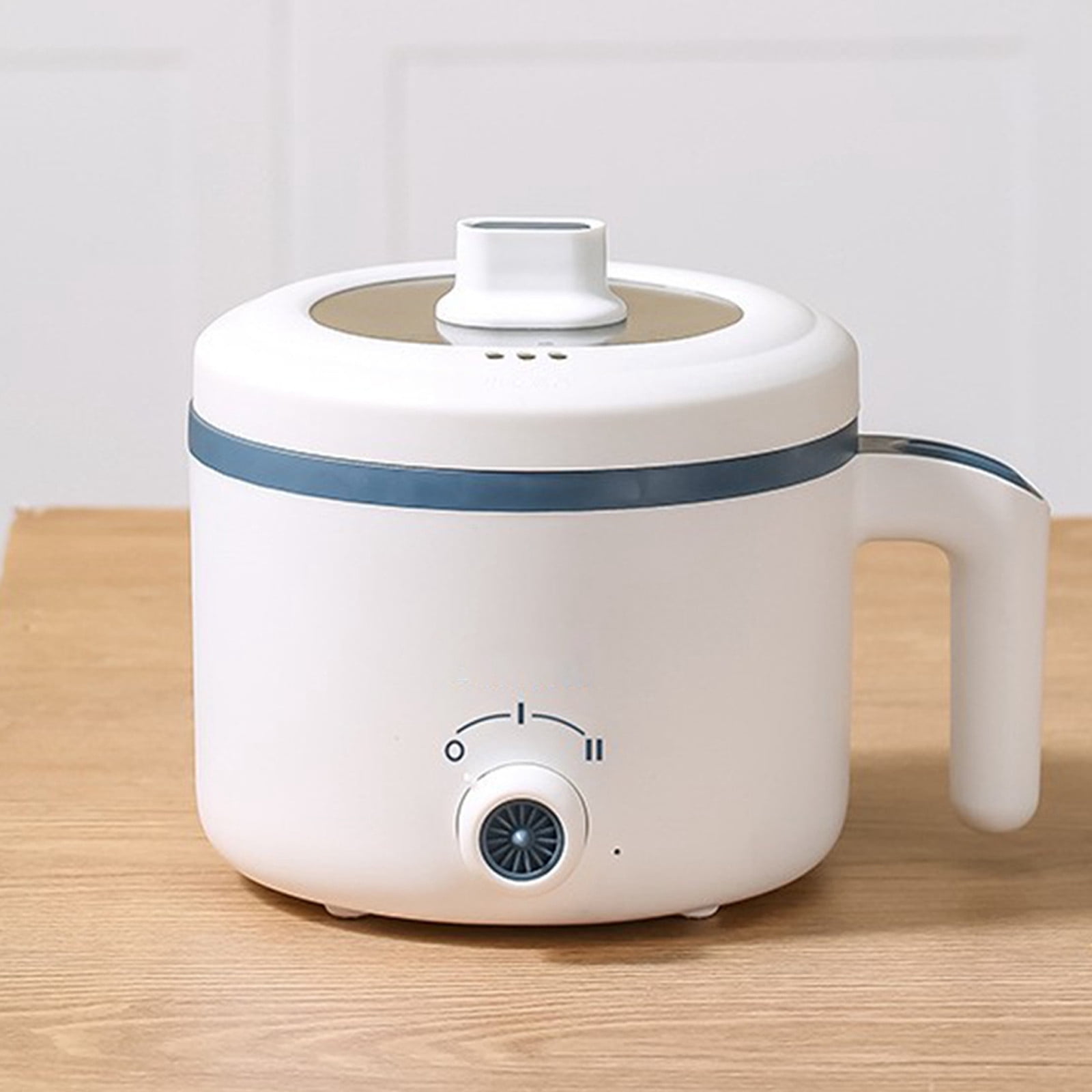 Mini Electric Rice Cooker Small Multi Function Cooker Non Stick Portable Electric Pot for Cooking Rice Oatmeal Porrington Soup White Single Pot 1.8 Liter Capacity