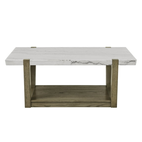Steve Silver Perth Modern 50" Rectangle Coffee Table, White