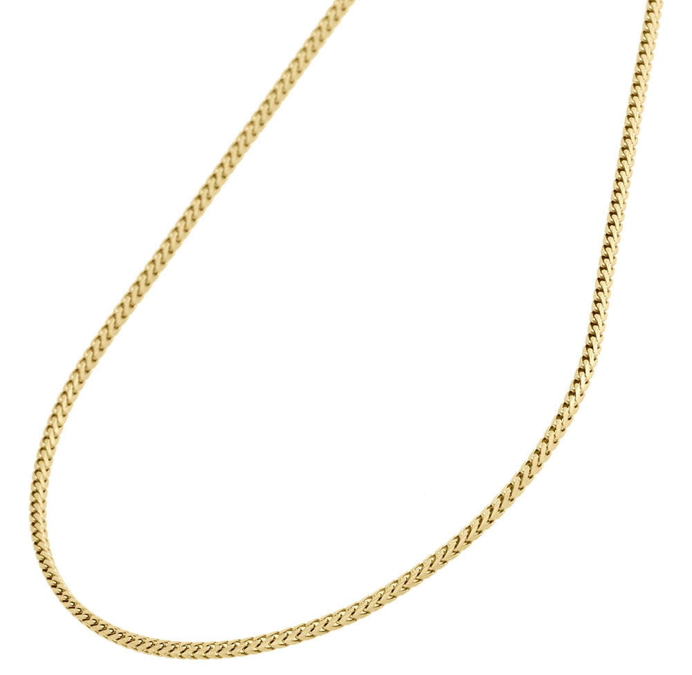 10K Yellow Gold Solid Franco Box Chain Closed Link 1.25mm Necklace 22 Inch