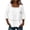 #190-White, variant on Shirts for Women 3/4 Sleeve Relaxed Fit Solid Color Square Neck Cotton Linen Tees for Casual Outings, Summer Vacation