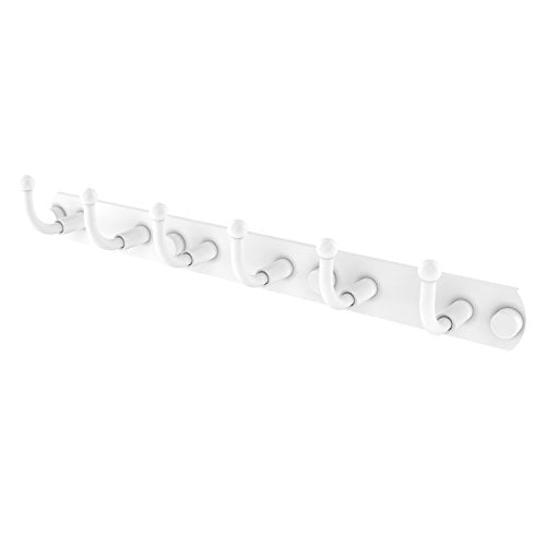 Allied Brass 1020-6-WHM Skyline Collection 6 Position Tie and Belt Rack Matte White