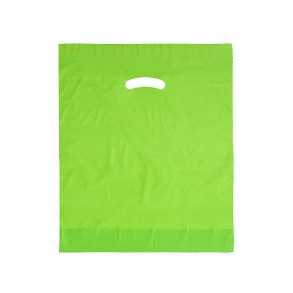 Pack Of 500, 15 x 18" x (With 4" Bottom Gusset) Solid Citrus Super Gloss Recycled Plastic Bags 1.25 Mil Made in USA