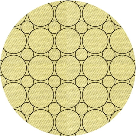 

Ahgly Company Indoor Round Patterned Sun Yellow Area Rugs 5 Round