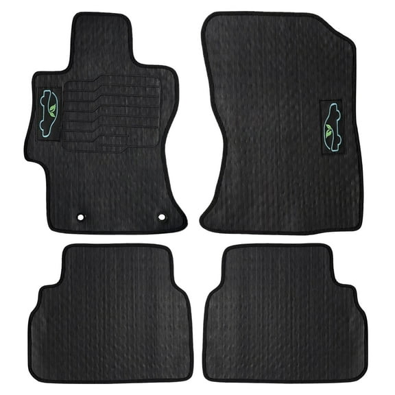 All Weather Floor Mats For 2018 to 2023 Subaru Crosstek / 2017 to 2023 Subaru Impreza - Front and Rear - Black - ecoMats