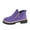 Purple, variant on Women's All-Match Round Toe Side Zipper Large Size Boots Fall And Winter Style Comfortable Height Increase Thick Sole Classic Material Short Boots Purple 8.5