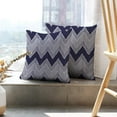 thumbnail image 6 of LALILO Throw Pillow Covers Chevron Chevron With Navy Blue Zigzag Chevron Cushion Cover 18" x 18", 2 Pack, 6 of 6