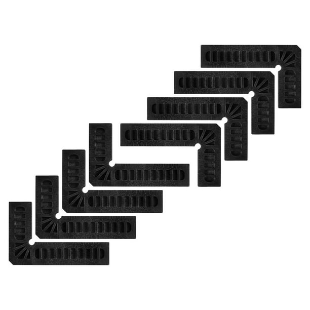 8 Paquetes de Cuadrados de Posicionamiento Abrazaderas de Ángulo Recto 3 x 2 pulgadas (80x50mm) Abrazadera de Esquina de 90 Grados, Negra