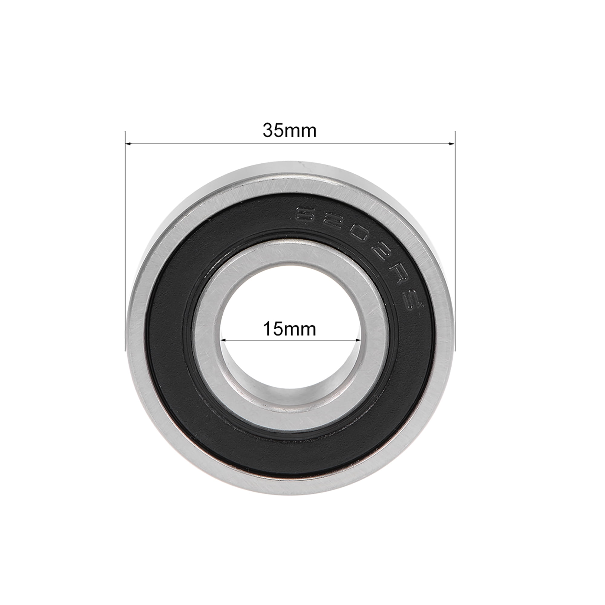6202-2RS Deep Groove Ball Bearings Z2 15mmx35mmx11mm Double Shielded Carbon Steel 10pcs