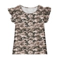 thumbnail image 3 of DeHolifer Girls T-Shirts Crewneck Kids Ruffle camouflage Cute Shirts Casual Summer Elegant Tee Tops for 8 Years, 3 of 7