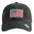 thumbnail image 3 of Falari USA Flag Embroidered Baseball Cap, Low Profile Adjustable Dad Hat, 100% Cotton, Pre-Washed - Black, 3 of 6
