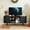 Black, variant on MARNUR 55" TV Stand for 60" TV, Wood Entertainment Center with Storage and Shelves, 2 Sliding Tambour Doors, Mid-Century Modern