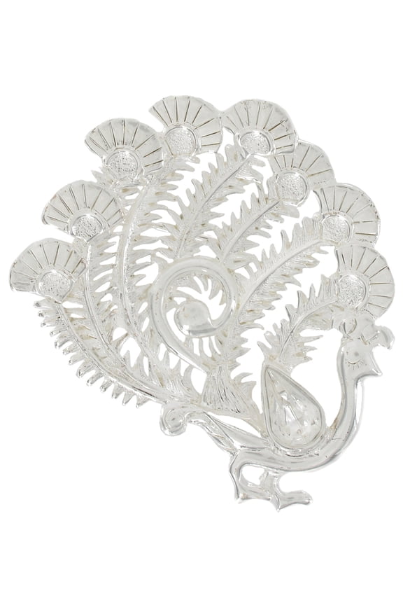 Ornate Peacock Bird Silver Tone Pin Brooch Ladies Adult Female Women