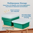 thumbnail image 4 of ECR4Kids Stackable Square Bins with Non-Snap Lids, Multipurpose Organization, Emerald, 4-Pack, 4 of 9
