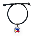 thumbnail image 1 of Philippines Country Love Bracelet Leather Rope Wristband Black Jewelry, 1 of 3
