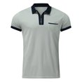 thumbnail image 5 of MRULIC polo shirts for men Male Summer Solid Print T Shirt Turn Down Collar Short Sleeve Tops T Shirt Men Polo Shirts Grey + XXL, 5 of 5