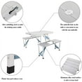 thumbnail image 2 of Best Picnic Tables, One Piece Folding Table and Chair Aluminum Alloy, Portable Folding Camping Picnic Table and 4 Seats, Portable Desk, for Indoor Outdoor Travel, Camping, Hole for Parasol, 2 of 7