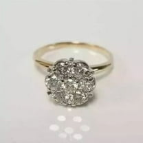 2CT Round Cut Lab Created Diamond Cluster Engagement Ring 14K Yellow Gold Finish