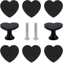 8 Sets Cabinet Knobs 1.26 Inch Black Heart Dresser Knobs Drawer Knob Cabinet Hardware Alloy Knob for Home Cupboard Wardrobe Bathroom Hardware