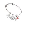 thumbnail image 2 of Delight Jewelry Silvertone Reindeer with Red Crystal Silvertone Let Things Go Tree Charm Bangle Bracelet, 2 of 4