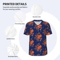 thumbnail image 3 of Hirioo Octopus for Men's Baseball T-shirt Shirts Short Sleeve Casual Summer Button Stretch T Shirts,Size S-4XL-4X-Large, 3 of 7