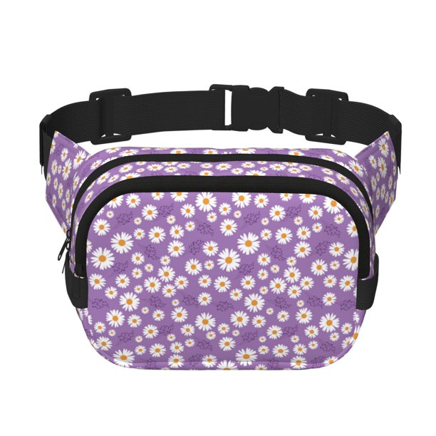 Balery Daisies Flowers Mochila Cinturón para Mujeres y Hombres, Bolsa de Cintura Impermeable de Doble Capa con Correa