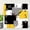 Wooden 11, variant on Wooden Wall Clock Silent Non-Ticking, Abstract Yellow Black Grey Geometric Minimalist Checkered Square Rustic Wall Clocks Decor for Home Kitchen Living Room Office, Battery Operated(10 Inch)